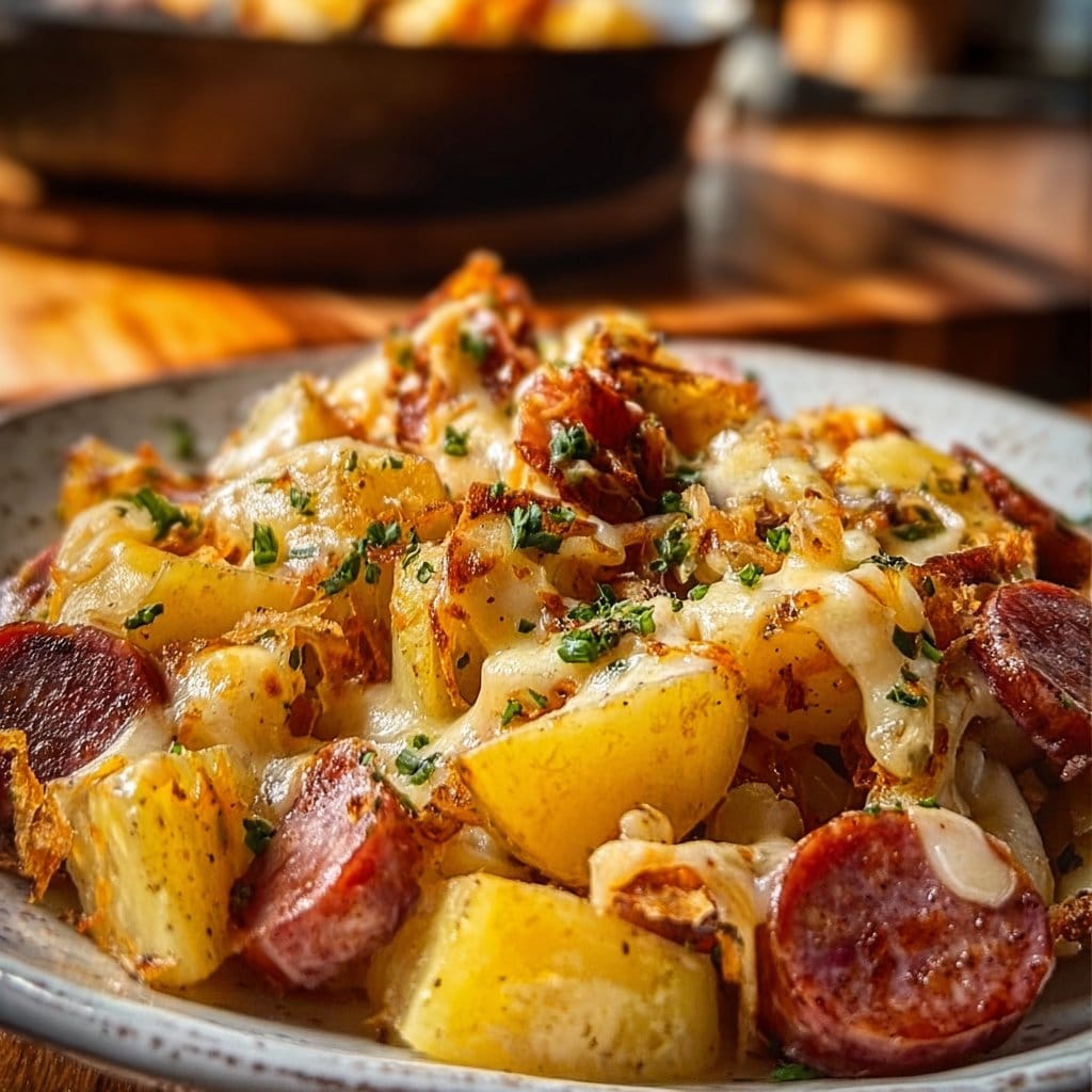 Cheesy Ranch Potatoes and Smoked Sausage