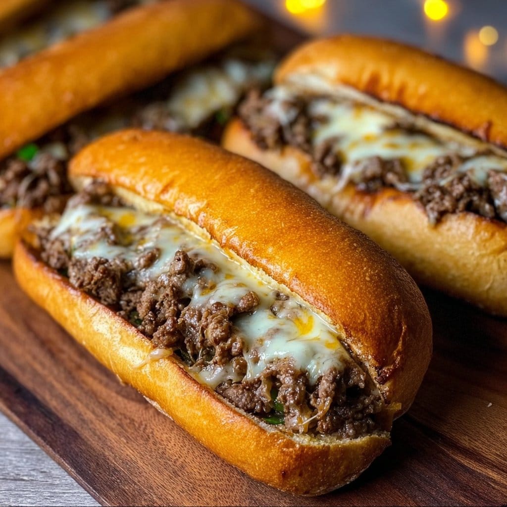 Ground Beef Philly Cheesesteaks