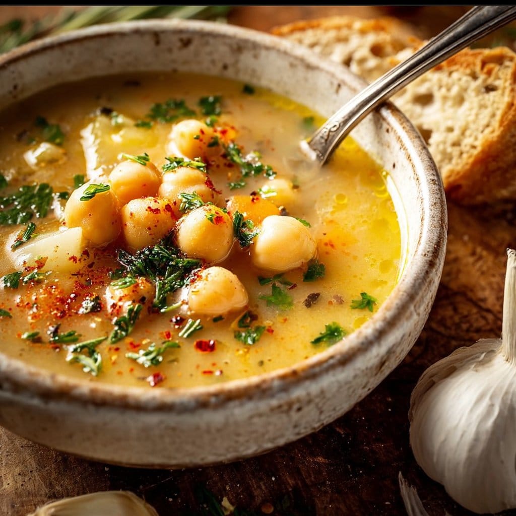 Garlic Chickpea Soup