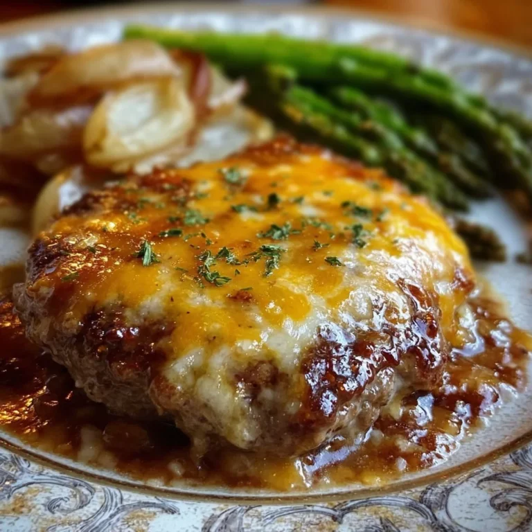 Amish Hamburger Steak Bake prepared in a casserole dish