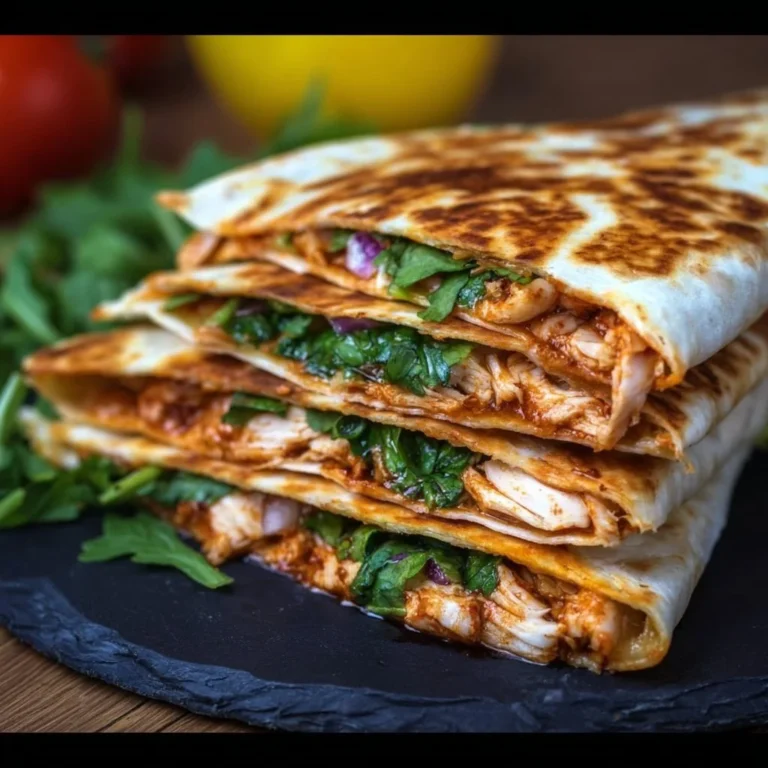 Delicious BBQ Chicken Quesadillas with melted cheese and BBQ sauce