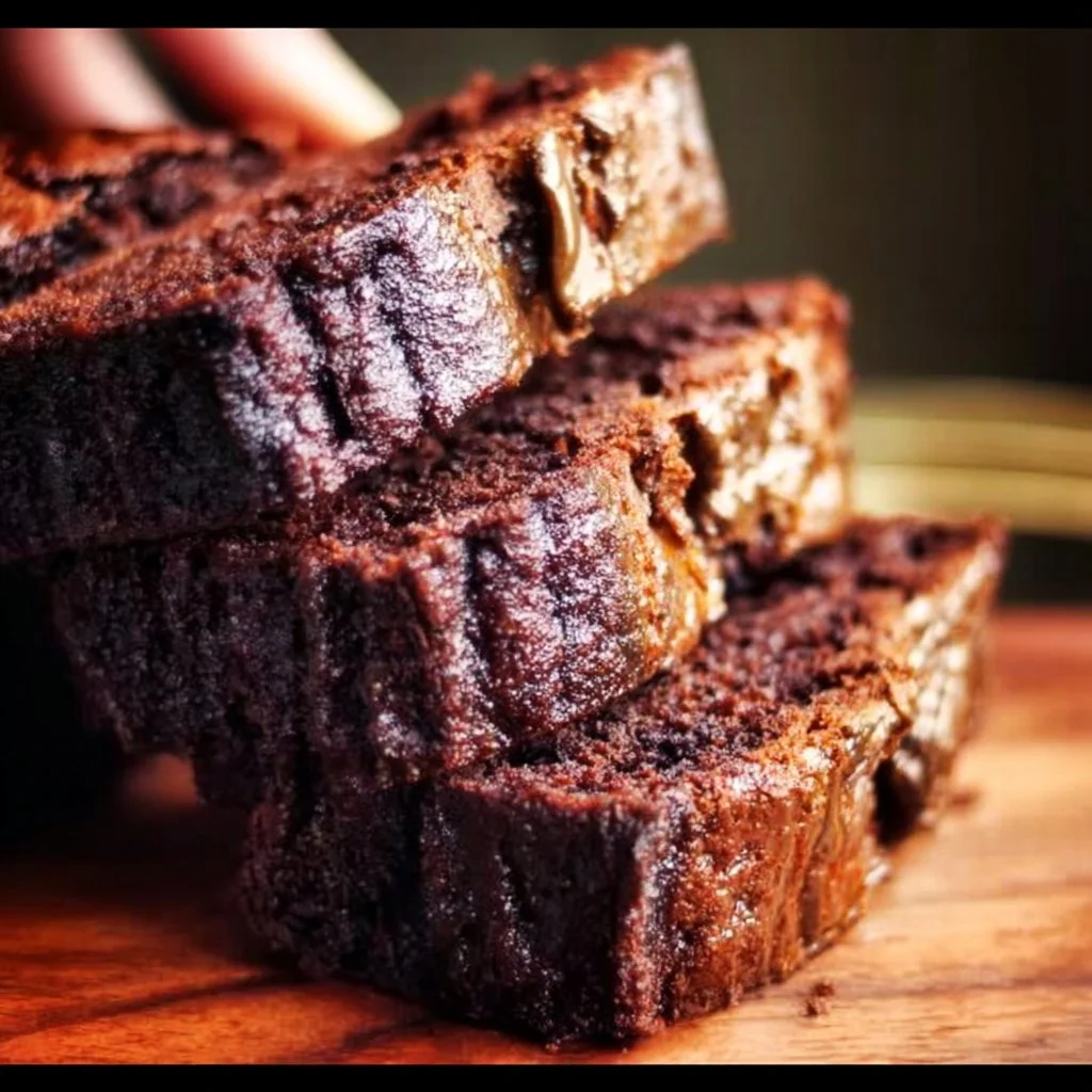 Delicious Chocolate Espresso Banana Bread with chocolate chunks and bananas