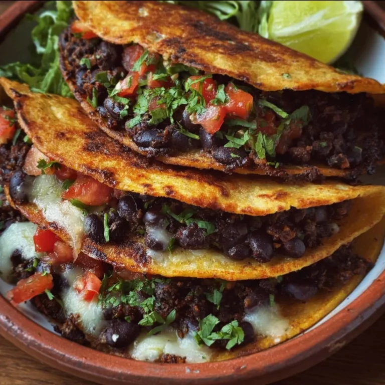 Crispy black bean tacos served with fresh toppings