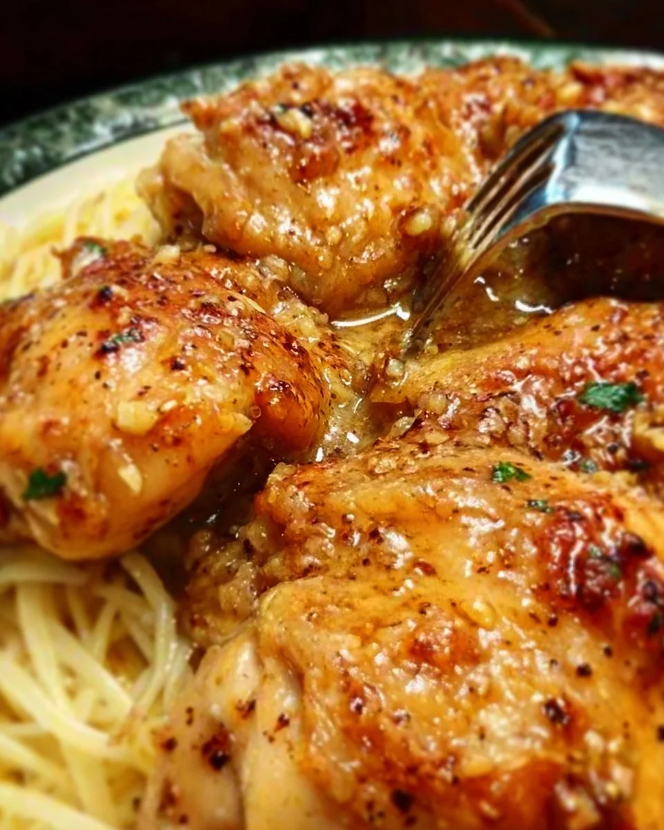 Delicious Crock Pot Angel Chicken served with herbs and spices
