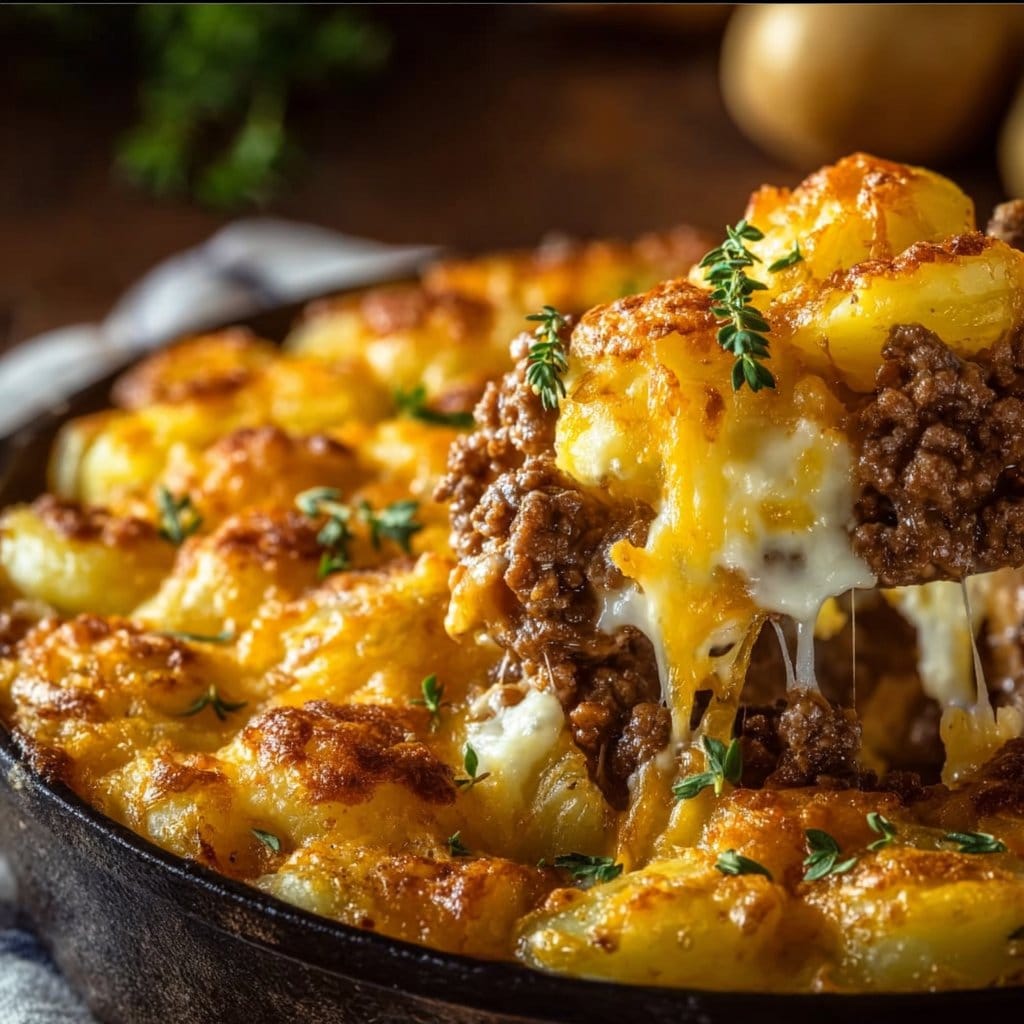 Cheesy Hamburger Potato Casserole