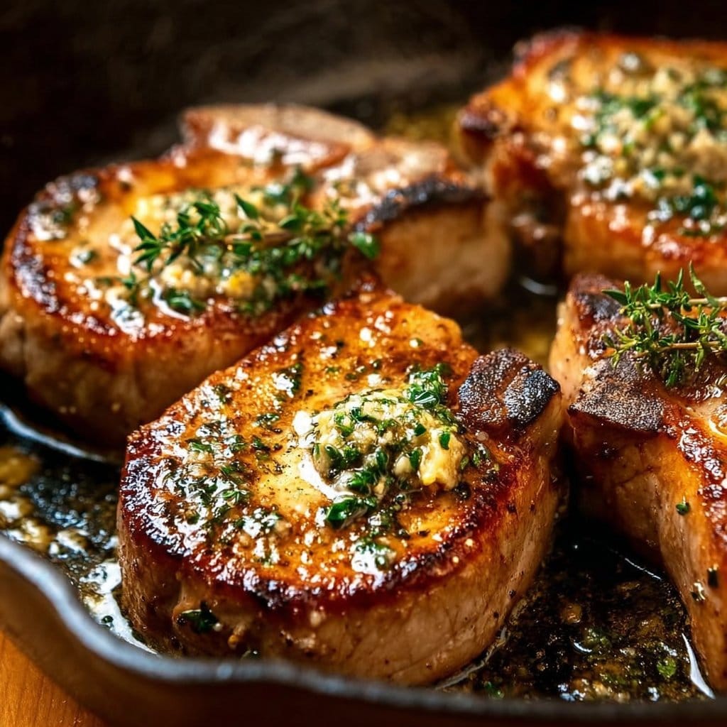 Garlic Butter Pan-Seared Pork Chops