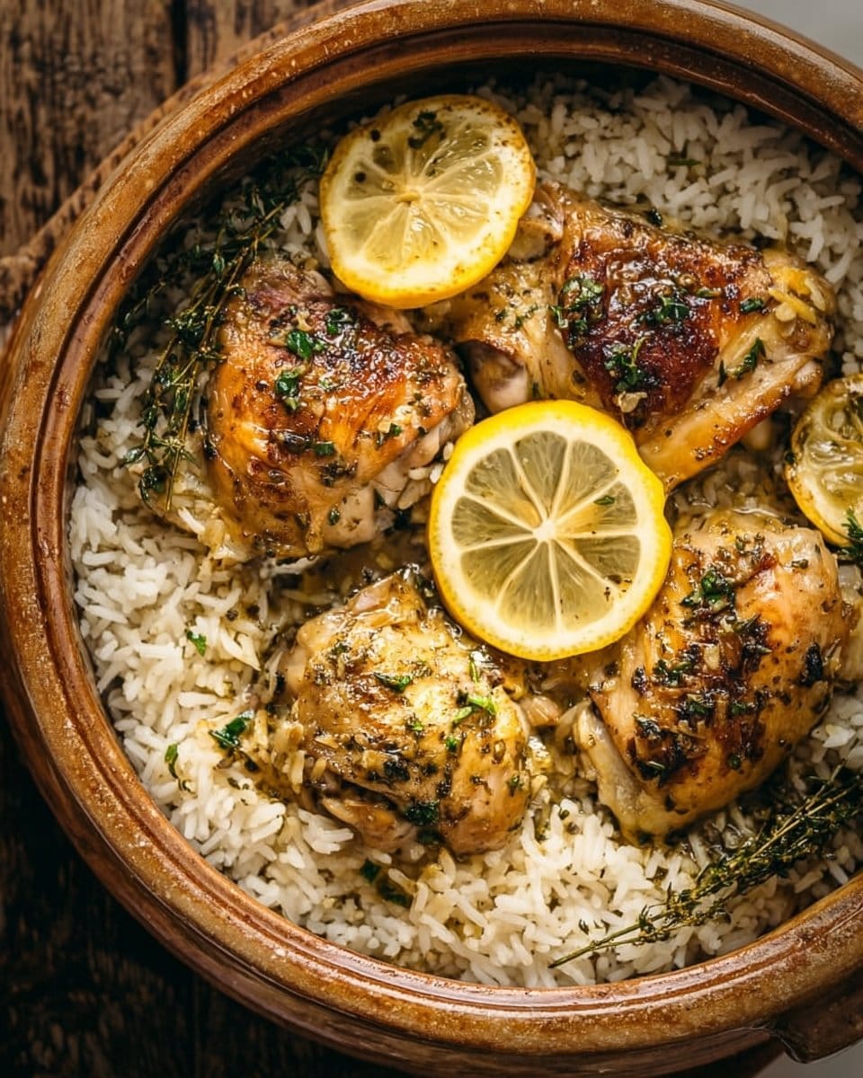 Slow Cooker Lemon Herb Chicken with Fluffy Rice