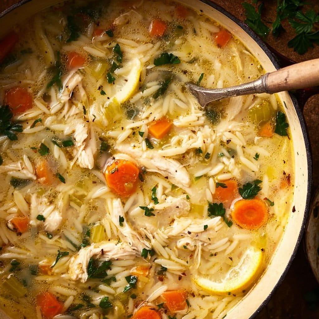 Easy Lemon Chicken Orzo Soup