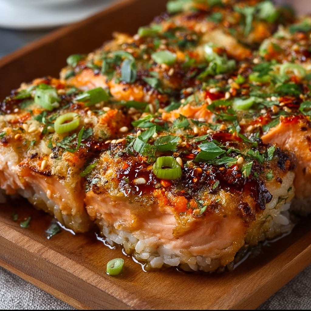 Spicy Salmon Sushi Bake