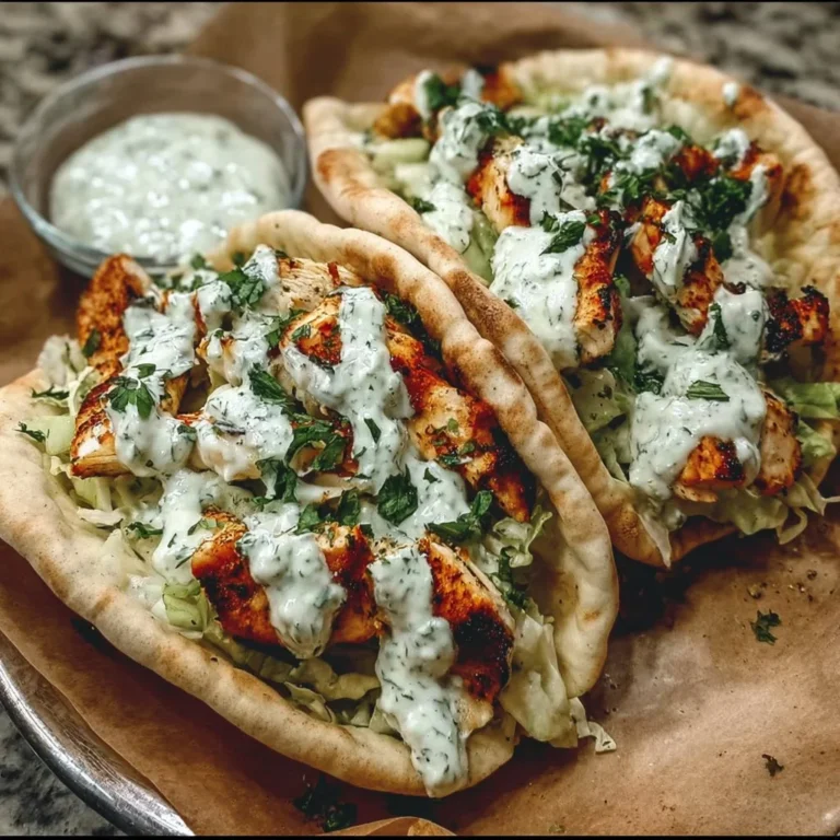 Sheet pan chicken pitas topped with herby ranch dressing