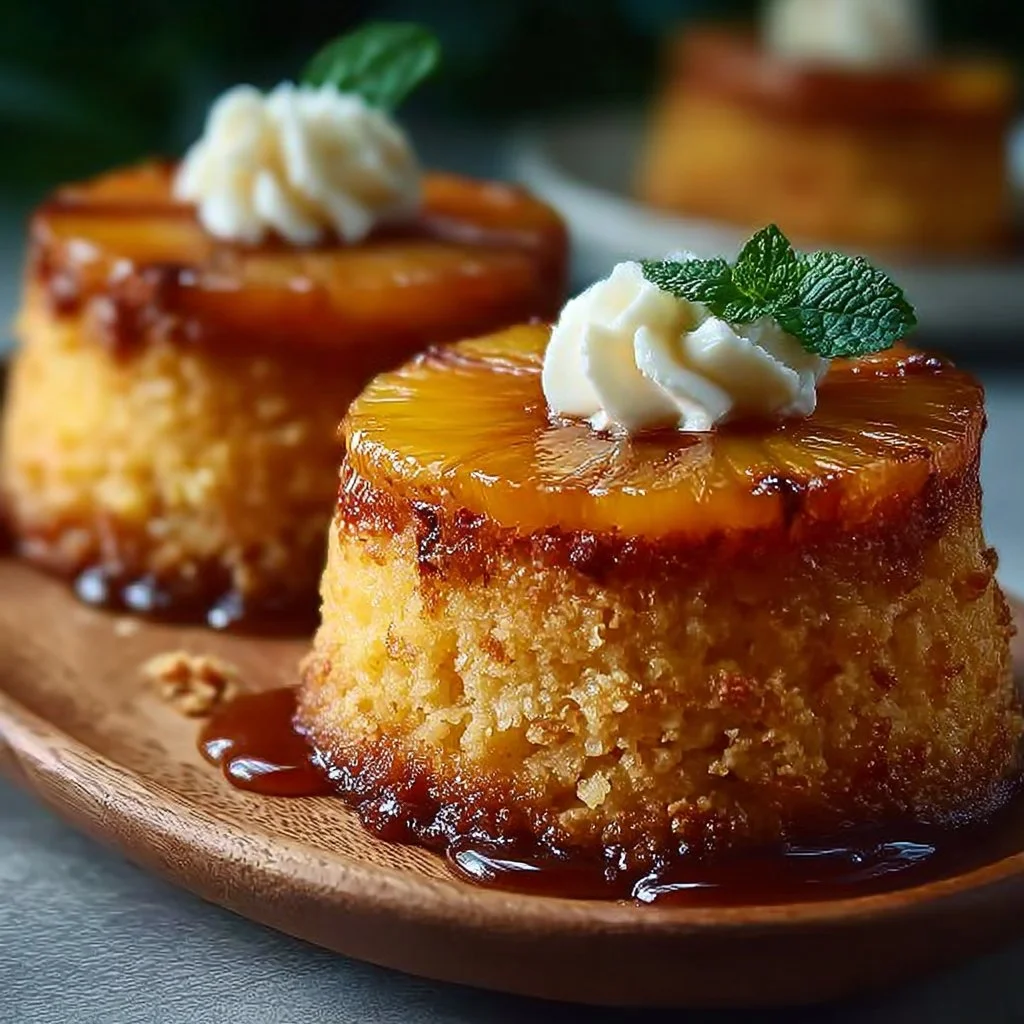 The little upside-down moist cakes with pineapple & mascarpone