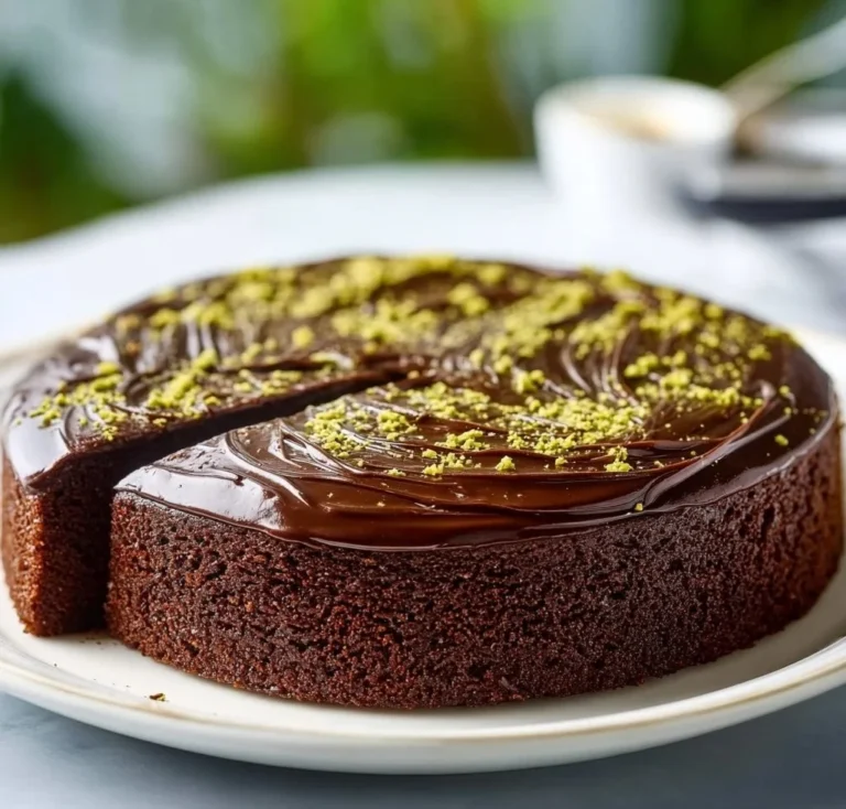 Gâteau au chocolat de Dubaï décoré avec du chocolat noir