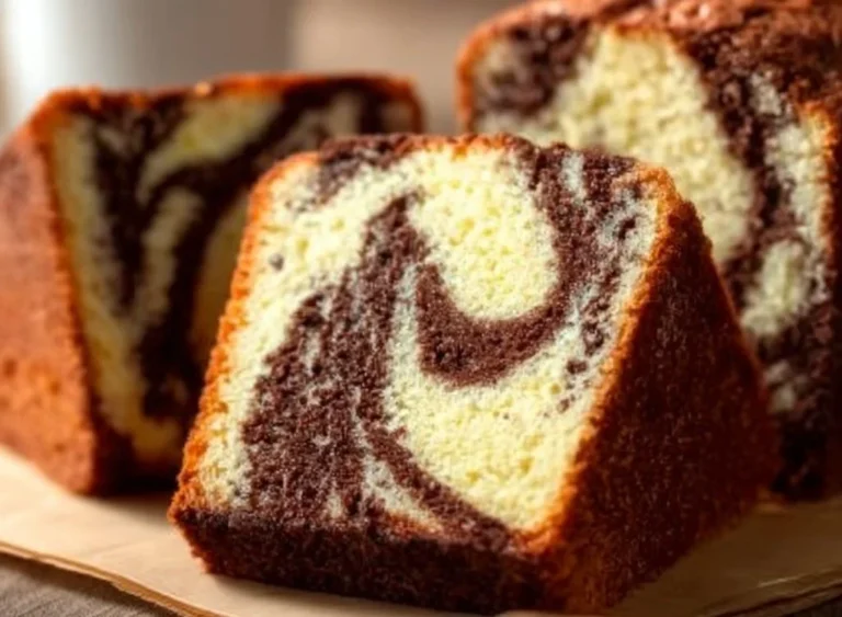 Gâteau au Yaourt Marbré Facile fraîchement sorti du four, prêt à être dégusté.