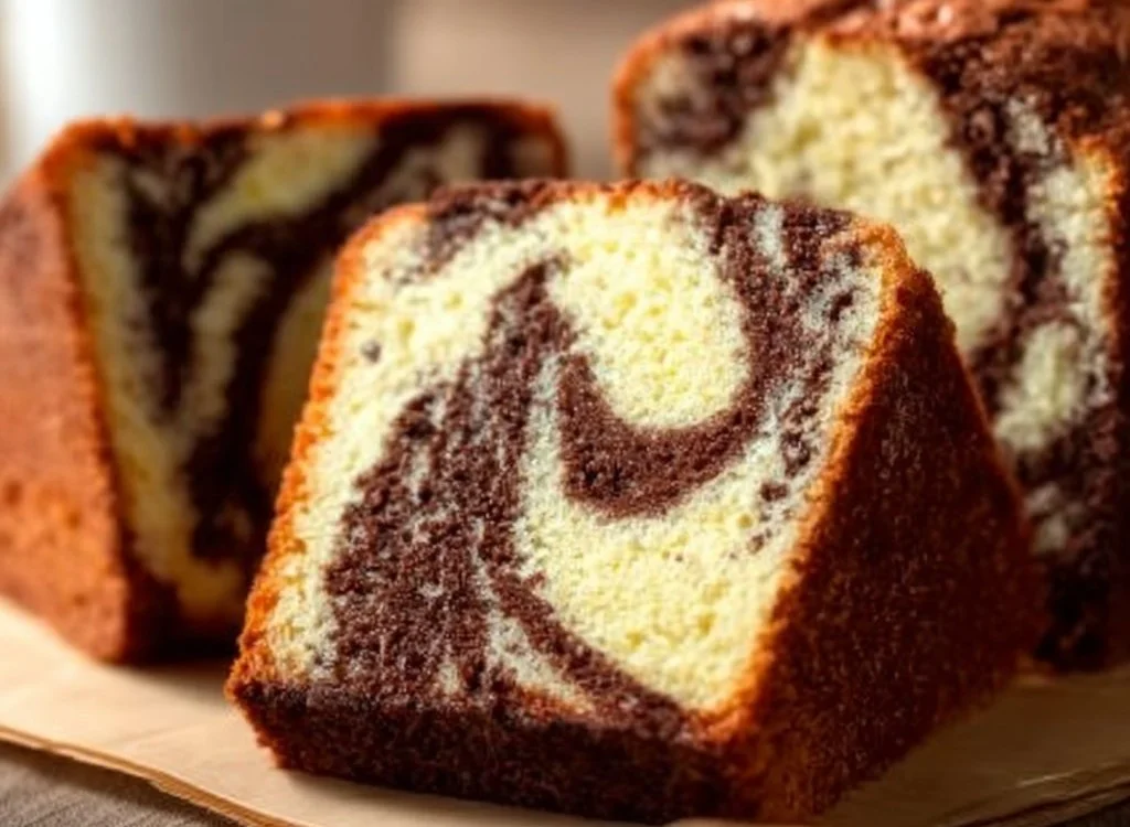 Gâteau au Yaourt Marbré Facile fraîchement sorti du four, prêt à être dégusté.