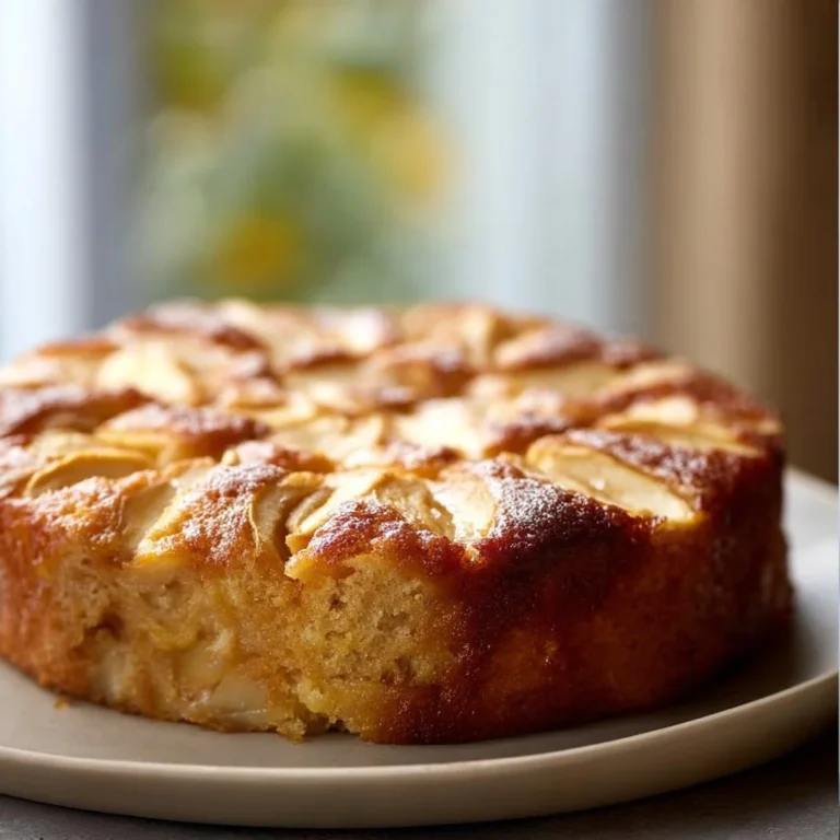Gâteau aux pommes moelleux fait maison avec des pommes fraîches et une texture légère