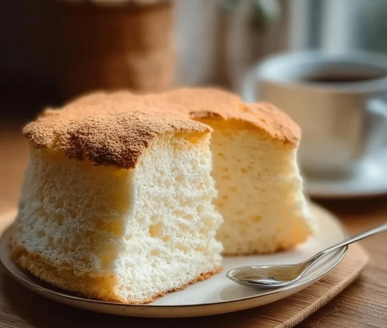 Gâteau Nuage Japonais léger et aérien dans une assiette élégante