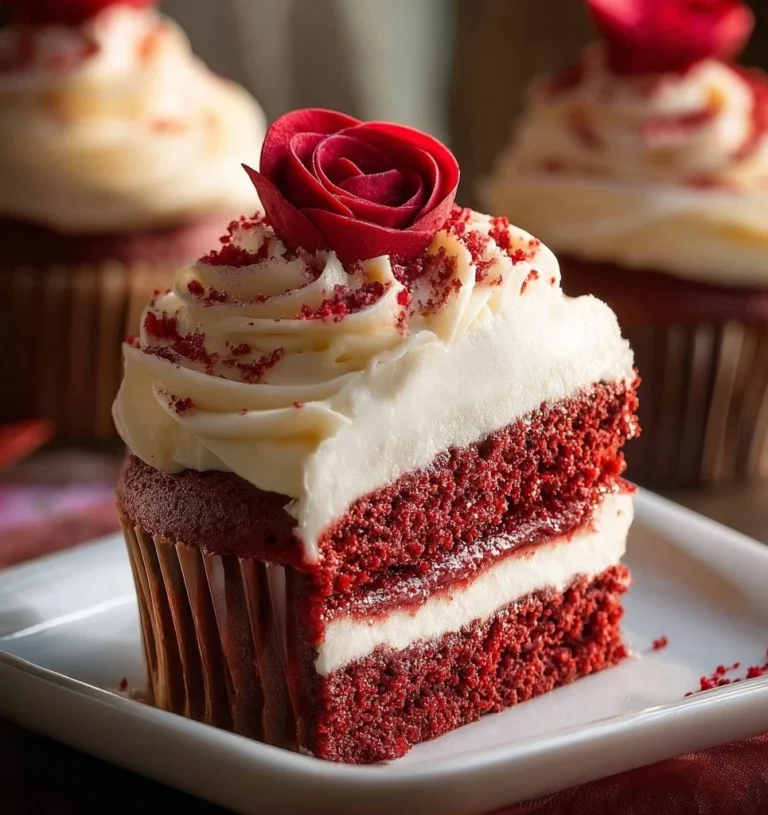 Gâteau Saint-Valentin décoré avec des cœurs et des fleurs