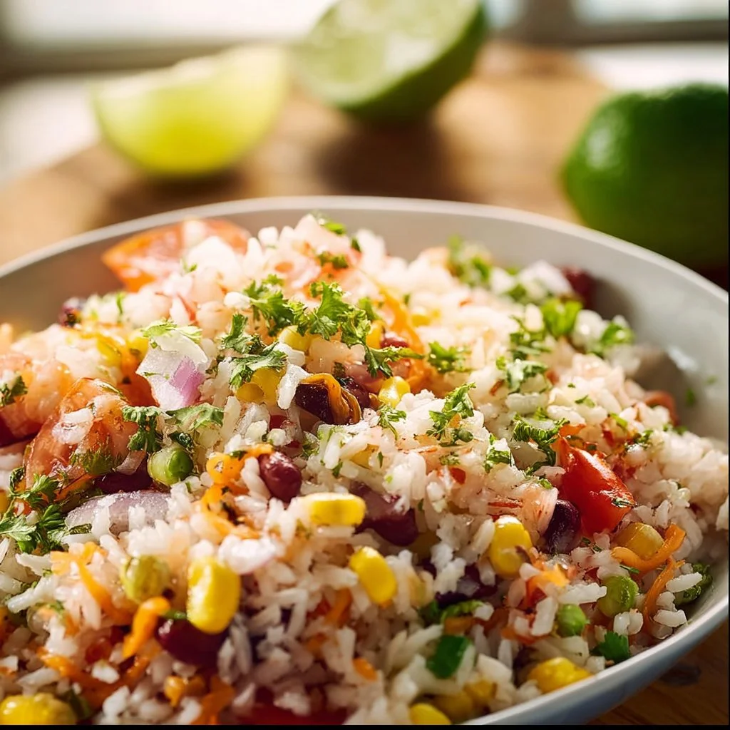 La salade de riz froide à la mexicaine