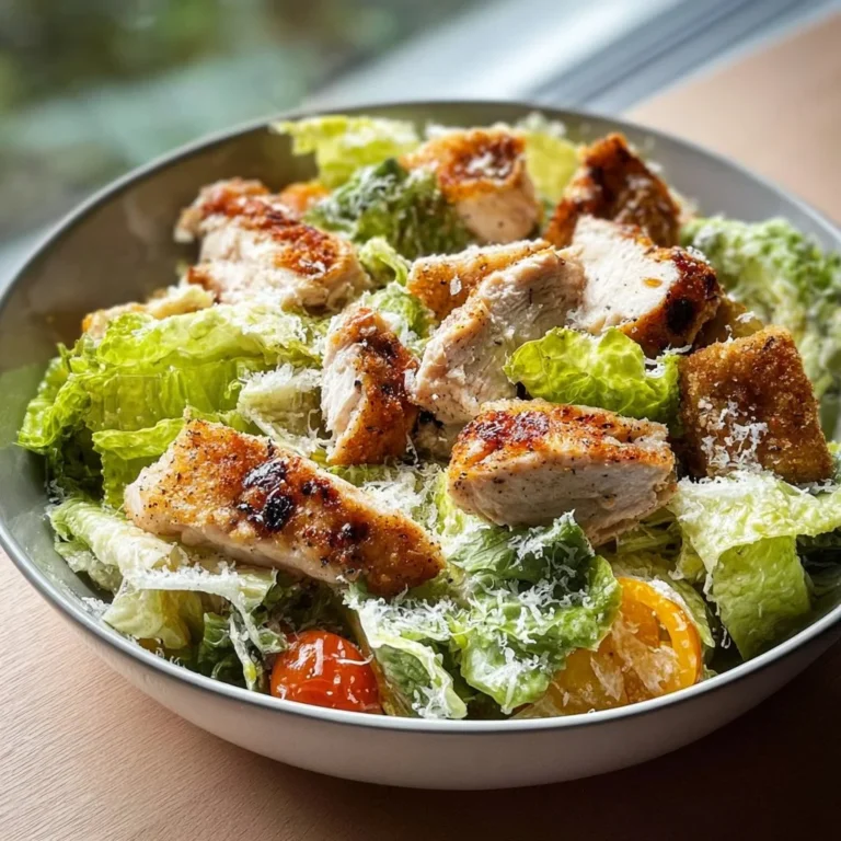 Salade César au Poulet Light préparée au Airfryer, saine et délicieuse.