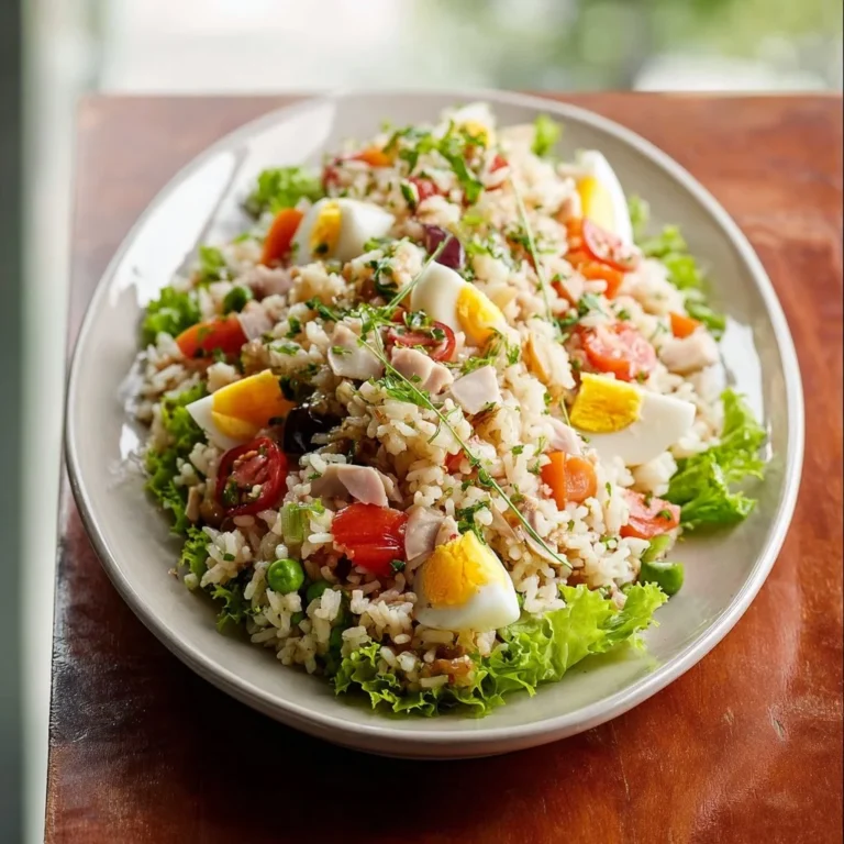 Salade de riz colorée garnie de légumes frais et d'herbes