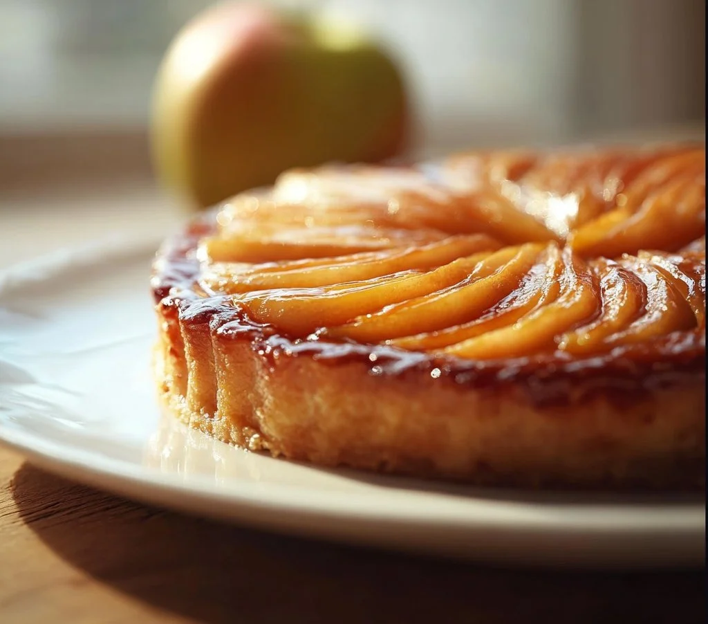 Tarte-Flan aux Pommes, un dessert traditionnel français crémeux et savoureux.
