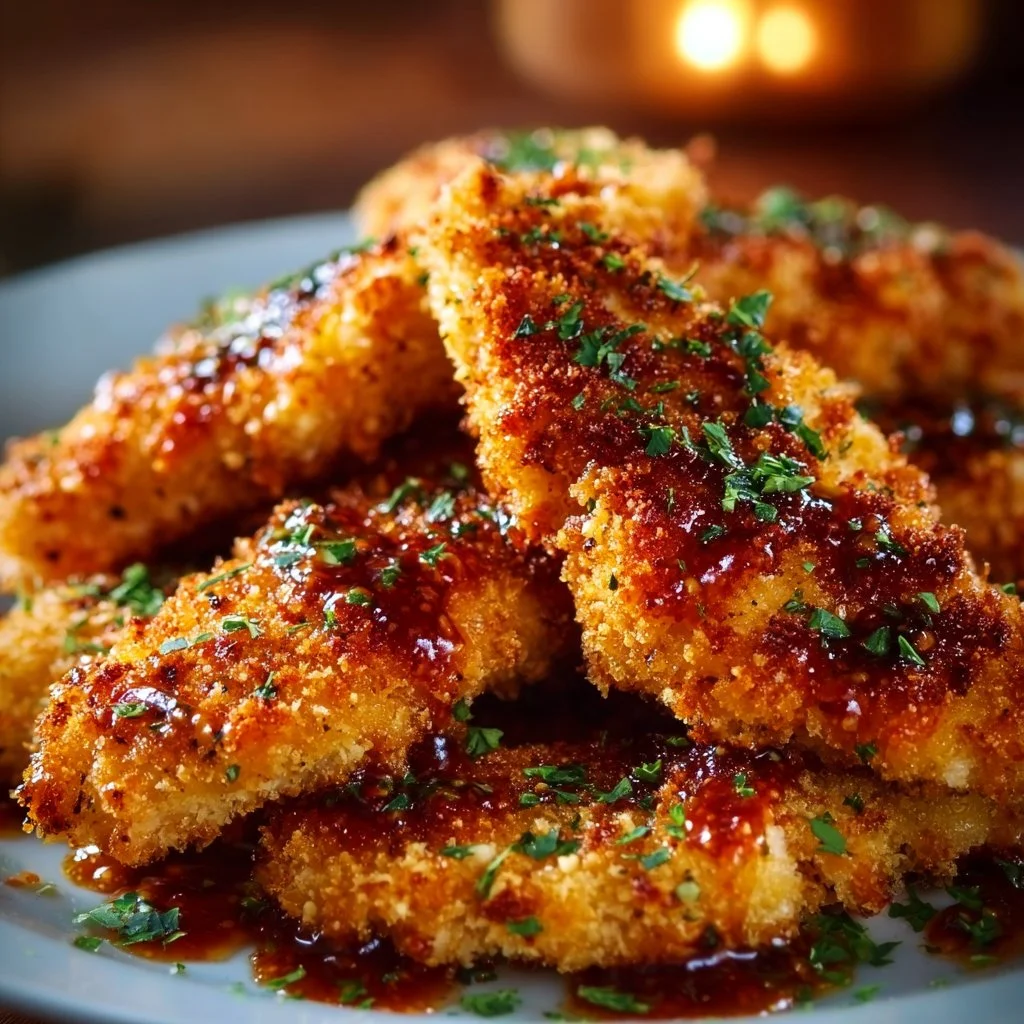 Aiguillettes de poulet croustillantes au parmesan et croquant doré