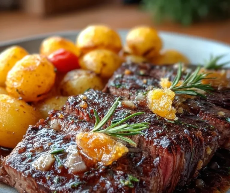 Bifteck Strip au mijoteur avec pommes de terre croustillantes