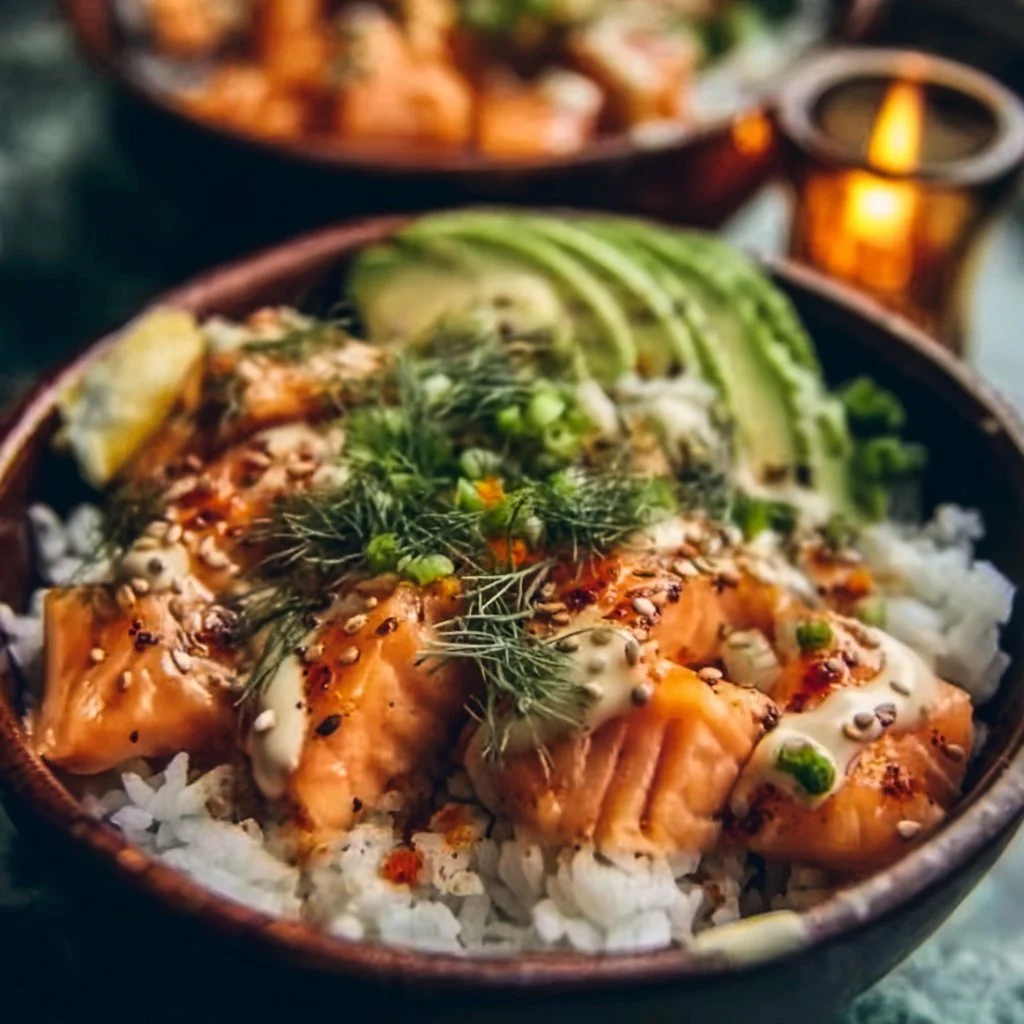 Bol cocooning de riz au saumon