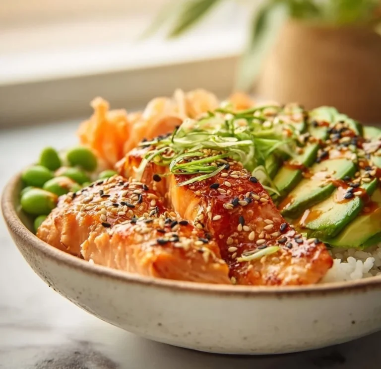 Bol de riz au saumon délicieusement parfumé
