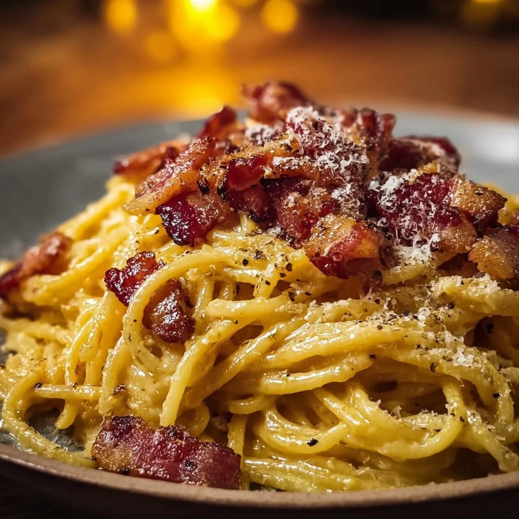 Carbonara italienne authentique au guanciale croquant