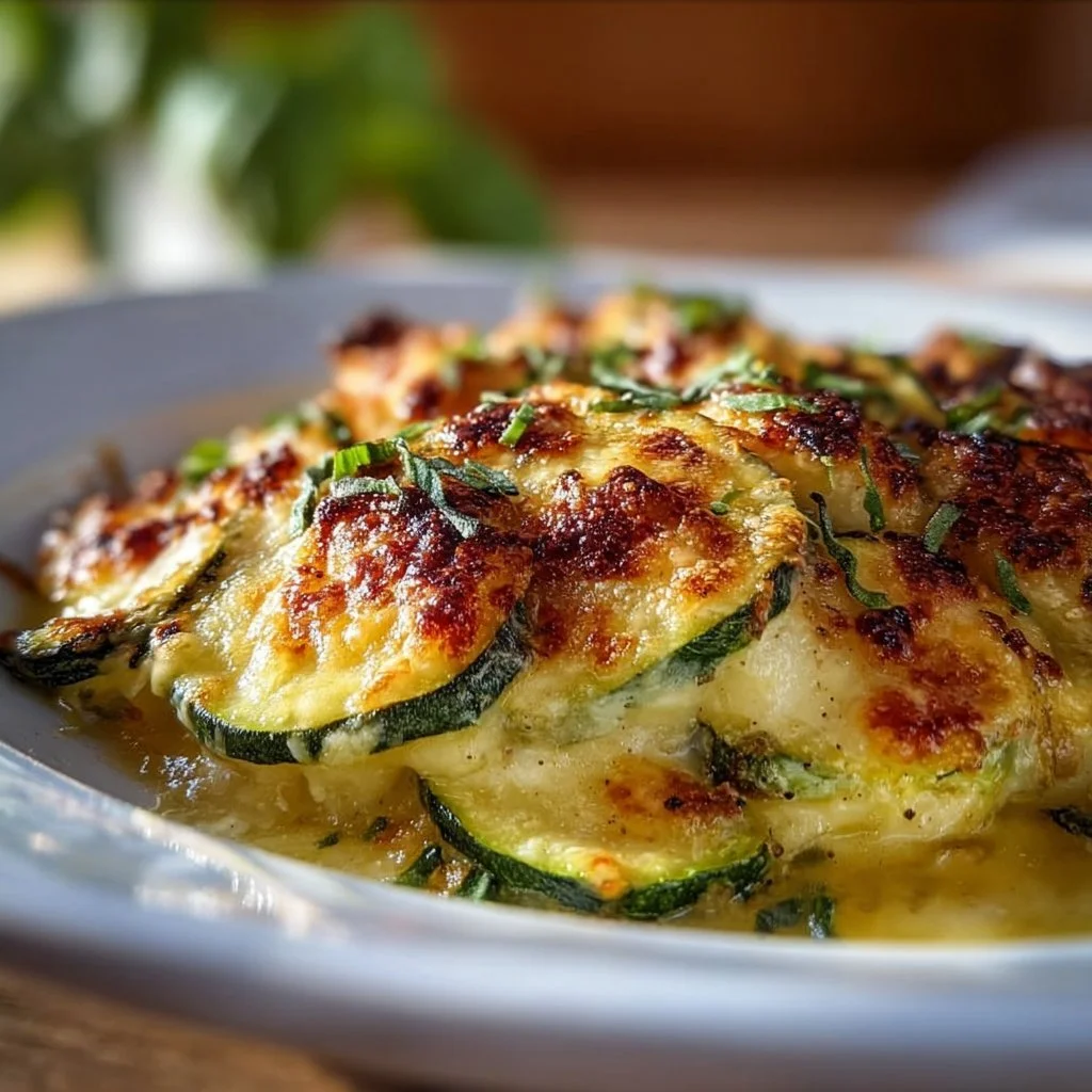 Gratin de courgettes au parmesan l&eacute;ger
