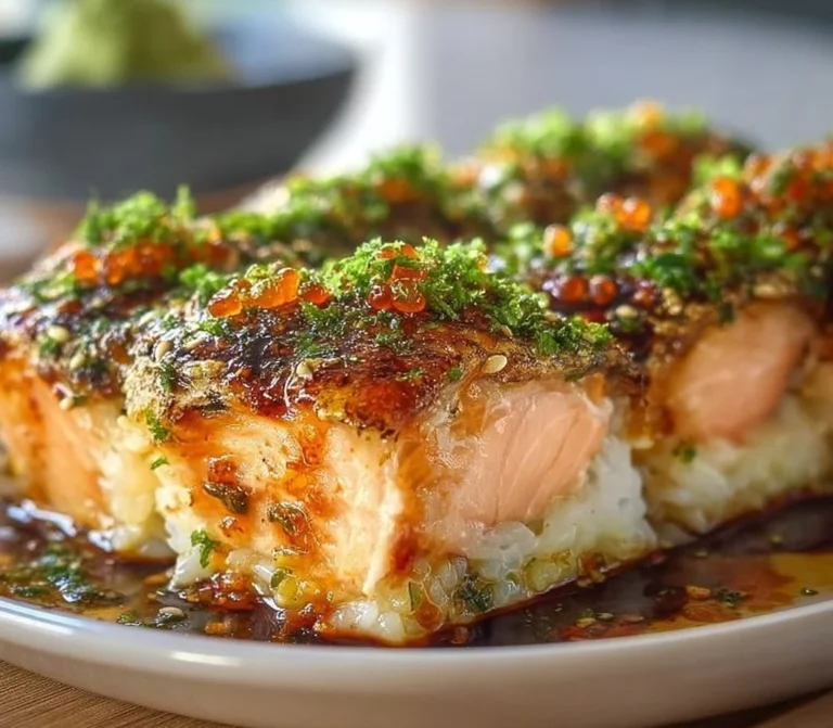 Gratin de saumon épicé façon sushi, plat savoureux et original