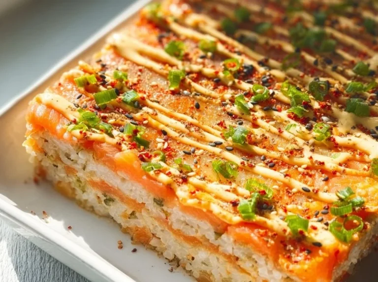 Gratin de saumon façon sushi, un plat savoureux et original.