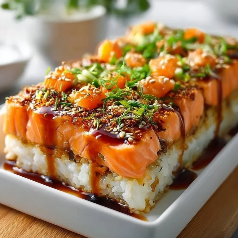 Gratin de sushi au saumon, un plat réconfortant et rapide à préparer