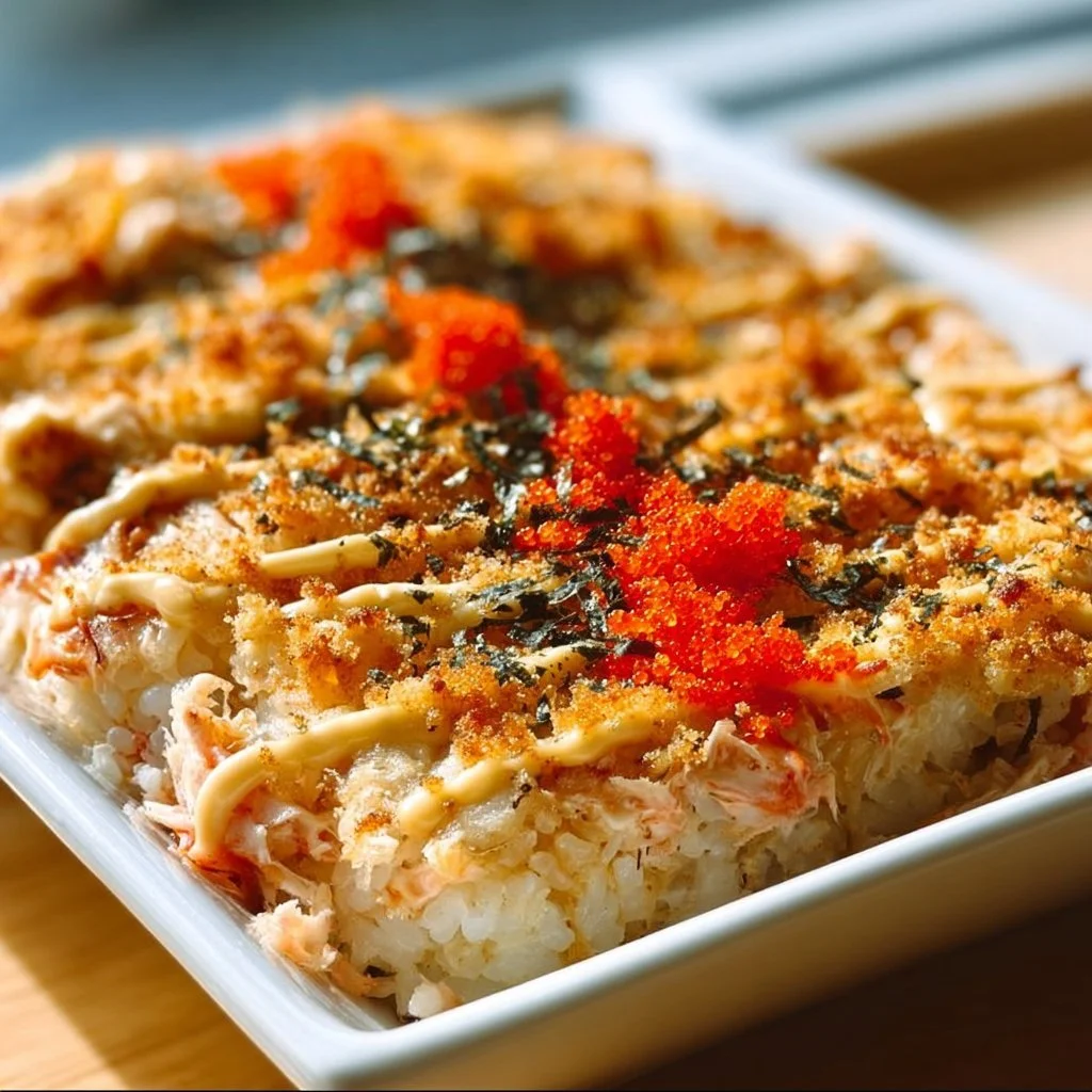 Gratin Sushi au Crabe et Thon Épicé