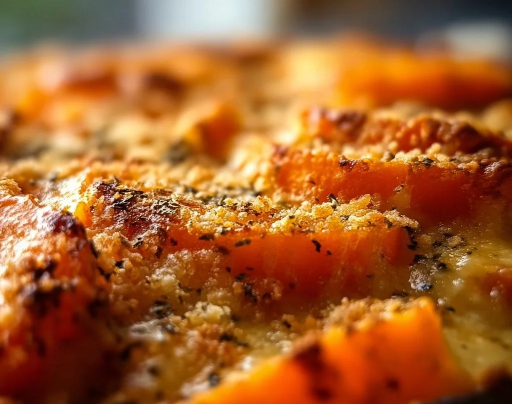 Patates douces gratin&eacute;es au four dor&eacute;es et croustillantes