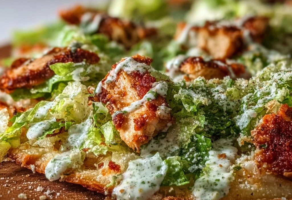 Pizza au Poulet avec Sauce C&eacute;sar
