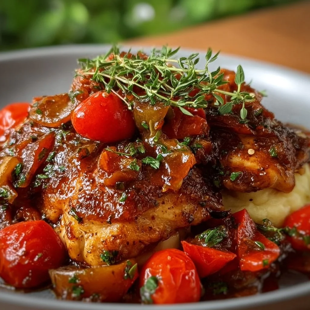 Poulet &agrave; la basquaise au piment d'Espelette