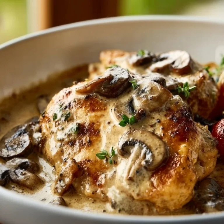 Recette de poulet crémeux aux champignons délicieuse et réconfortante