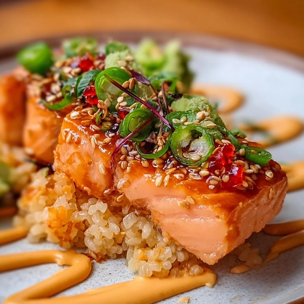 Riz croquant au saumon et zestes d'agrumes