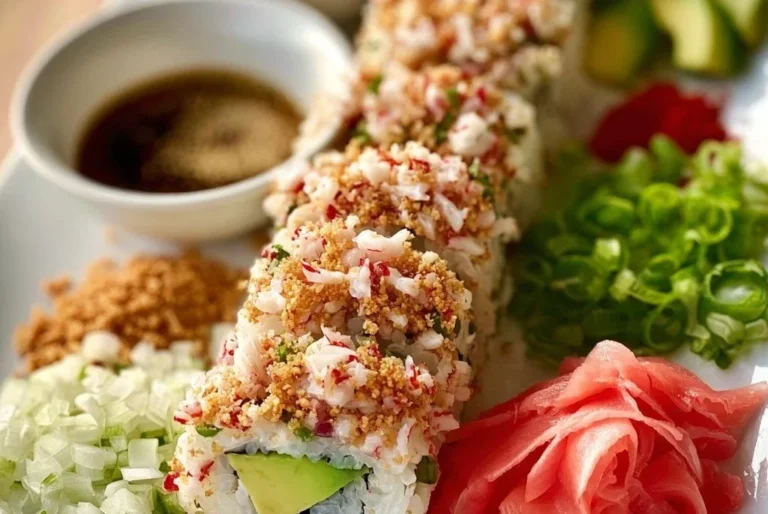 Rouleau de sushi croustillant avec garnitures délicieuses