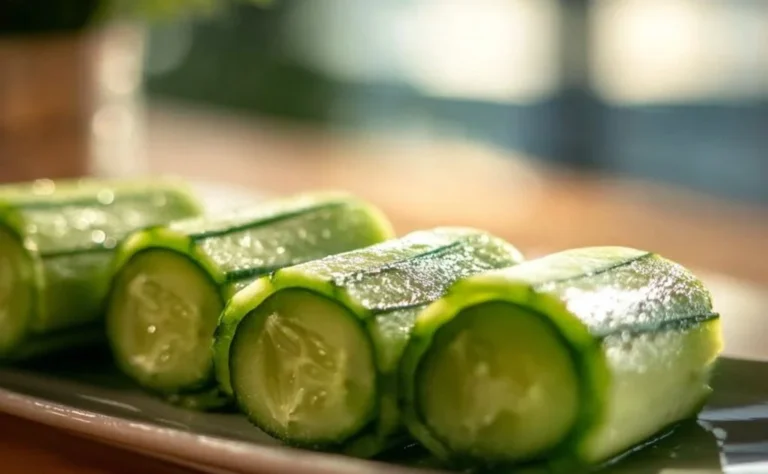 Rouleaux de sushi au concombre frais et délicieux, prêts à déguster.