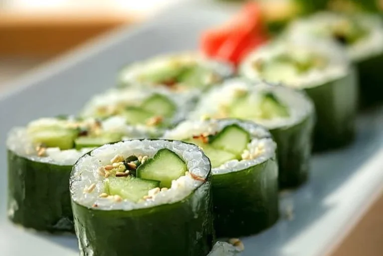 Rouleaux de sushi au concombre préparés avec des ingrédients frais