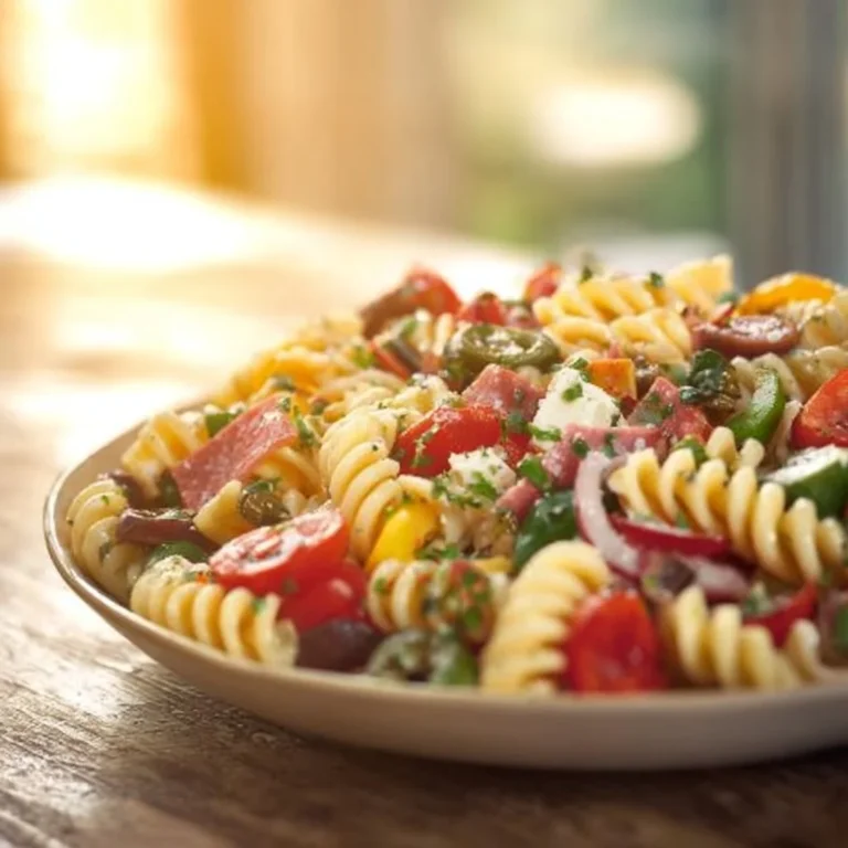 Salade de pâtes italienne avec légumes frais et vinaigrette