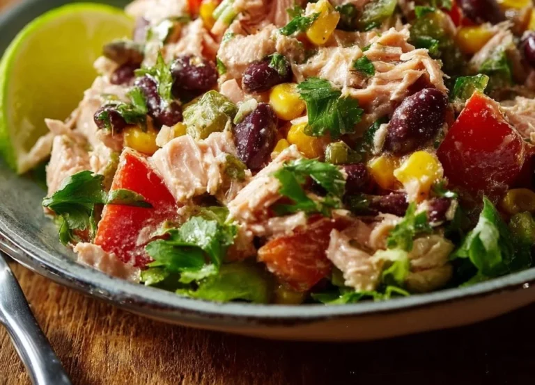 Salade de thon mexicaine légère avec légumes frais et épices