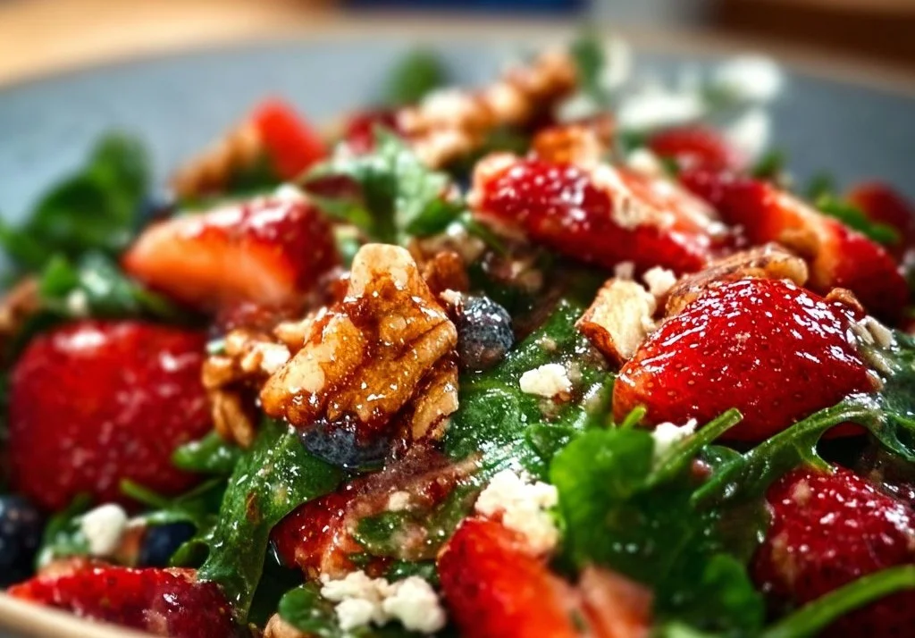 Salade d'&eacute;pinards aux fraises en 30 minutes