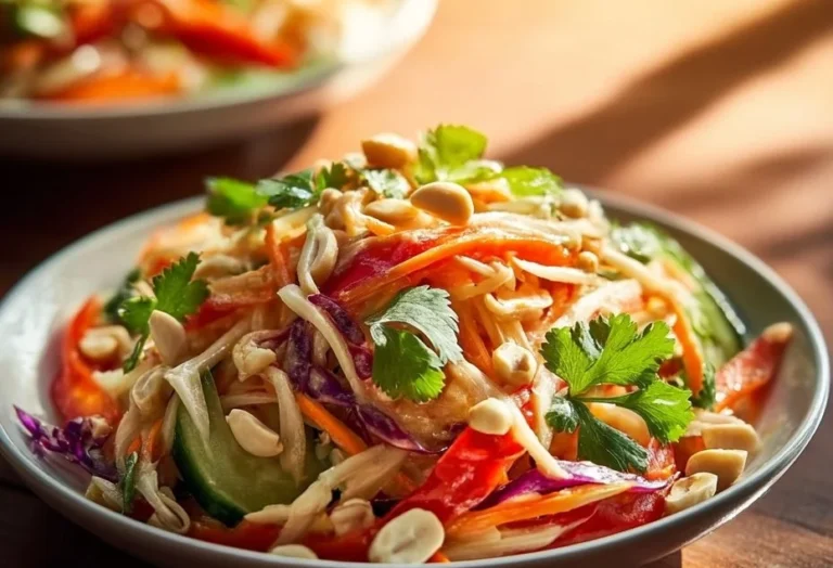 Salade Thaï aux Cacahuètes avec légumes frais et sauce savoureuse