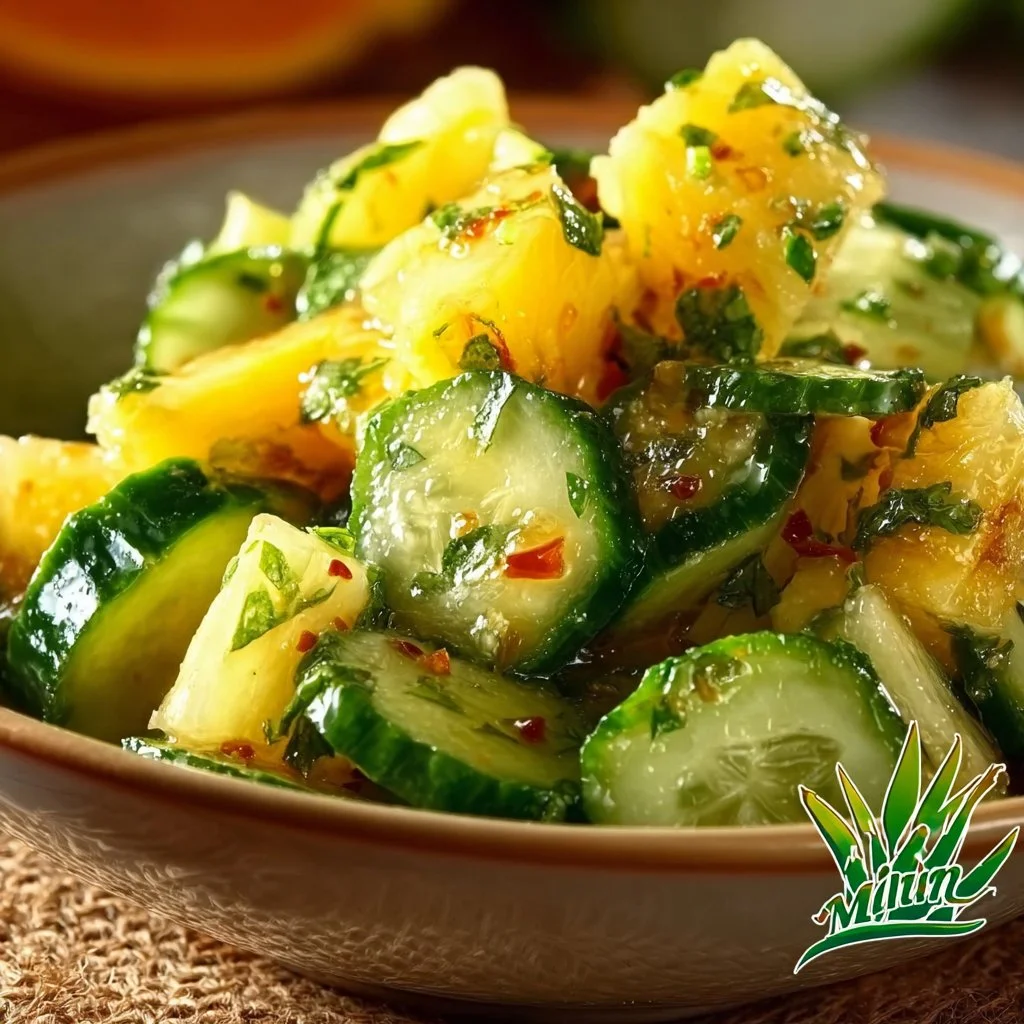 Salade tropicale d’ananas et de concombre