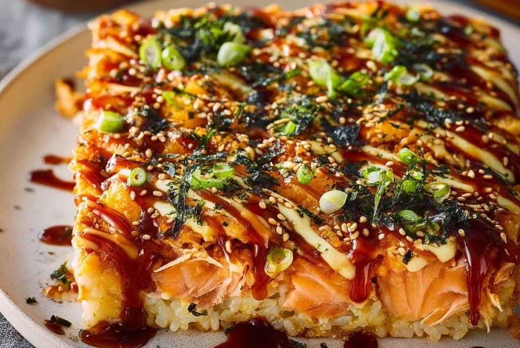Sushi express au saumon épicé avec ingrédients frais et épices délicates.