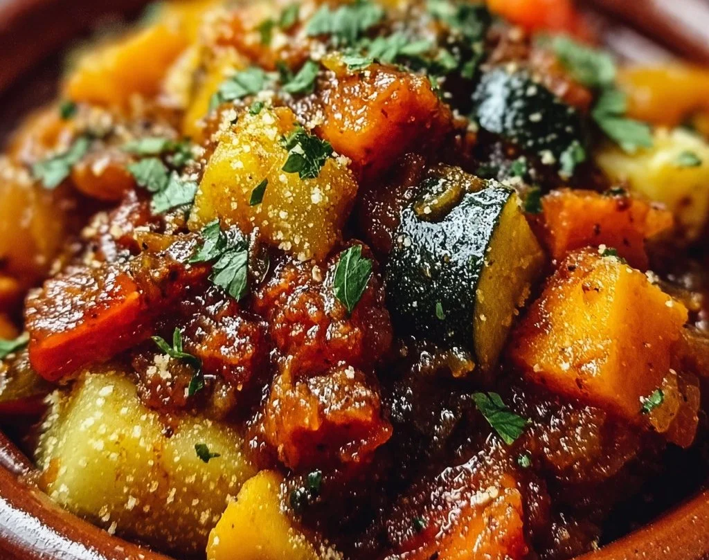 Tajine marocain de l&eacute;gumes en cuisson lente
